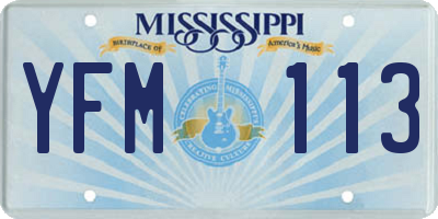 MS license plate YFM113