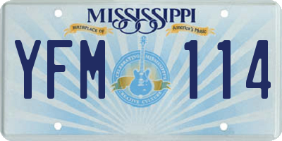 MS license plate YFM114