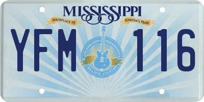 MS license plate YFM116
