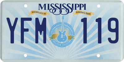 MS license plate YFM119