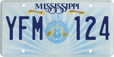MS license plate YFM124