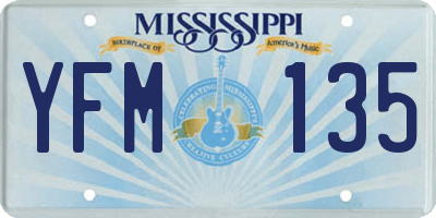 MS license plate YFM135