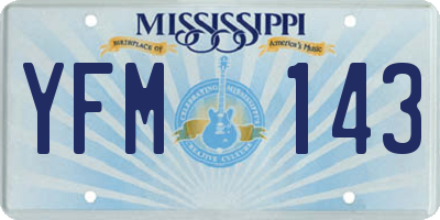MS license plate YFM143