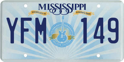 MS license plate YFM149