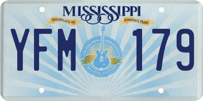 MS license plate YFM179