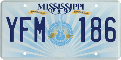 MS license plate YFM186