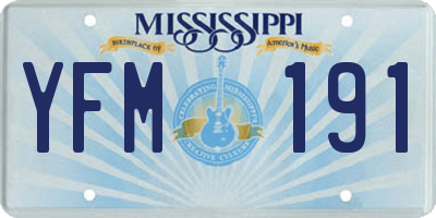 MS license plate YFM191
