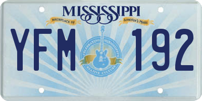 MS license plate YFM192