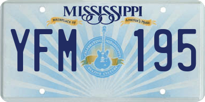 MS license plate YFM195