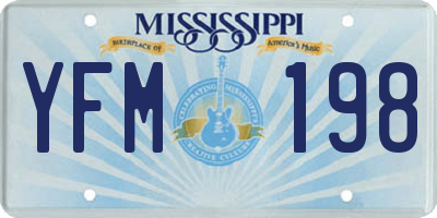 MS license plate YFM198