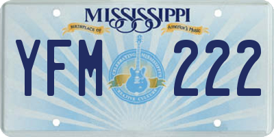 MS license plate YFM222