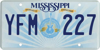 MS license plate YFM227