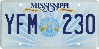 MS license plate YFM230