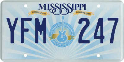 MS license plate YFM247