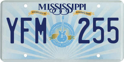MS license plate YFM255