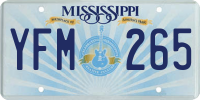 MS license plate YFM265