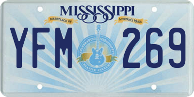MS license plate YFM269