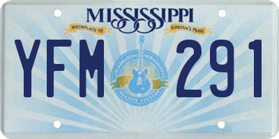 MS license plate YFM291