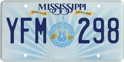 MS license plate YFM298