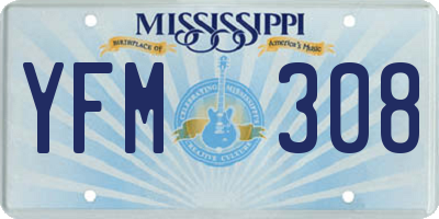 MS license plate YFM308