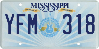 MS license plate YFM318