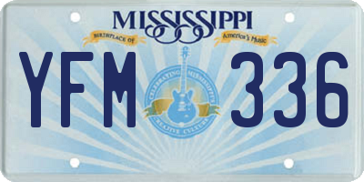 MS license plate YFM336