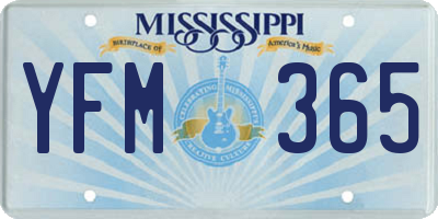 MS license plate YFM365