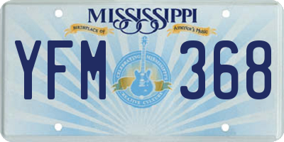 MS license plate YFM368