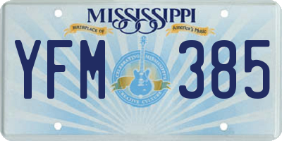 MS license plate YFM385