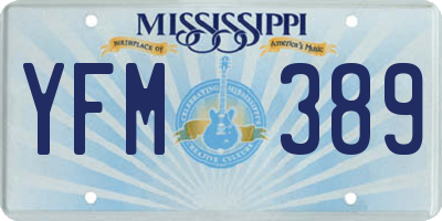 MS license plate YFM389