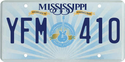 MS license plate YFM410