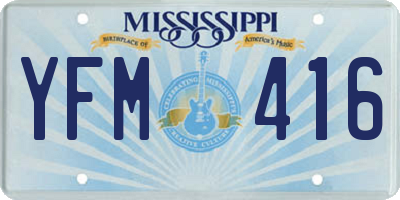 MS license plate YFM416
