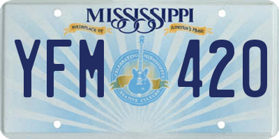 MS license plate YFM420