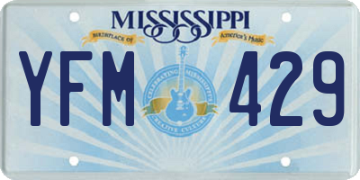 MS license plate YFM429