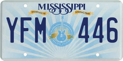 MS license plate YFM446