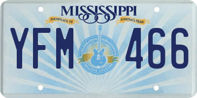 MS license plate YFM466