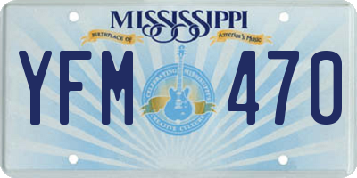 MS license plate YFM470