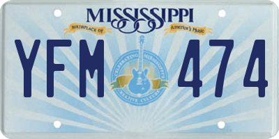 MS license plate YFM474