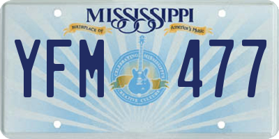 MS license plate YFM477