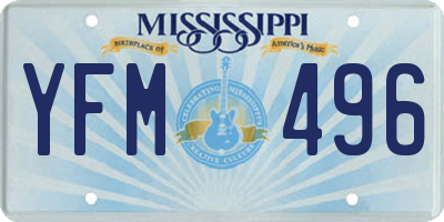 MS license plate YFM496