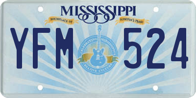 MS license plate YFM524