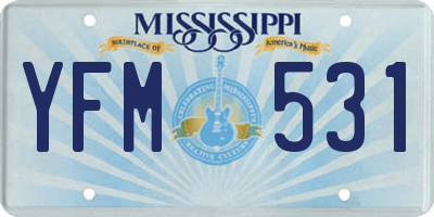 MS license plate YFM531