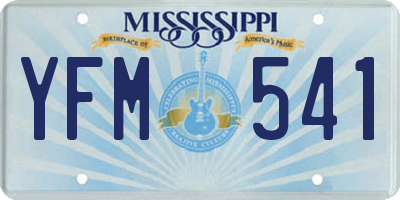 MS license plate YFM541