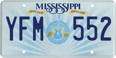 MS license plate YFM552