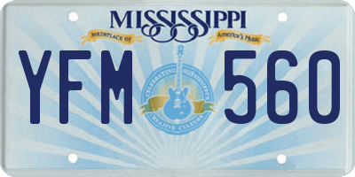 MS license plate YFM560