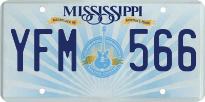 MS license plate YFM566