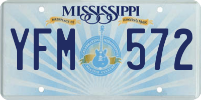 MS license plate YFM572