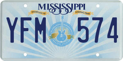MS license plate YFM574