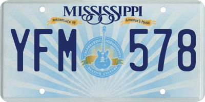 MS license plate YFM578
