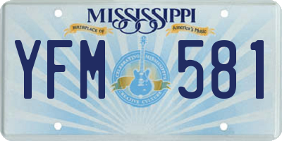 MS license plate YFM581